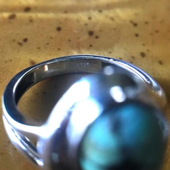 Blue Moon Turquoise Sterling Silver Bear Paw Ring Size 7 - Picture 4 of 9